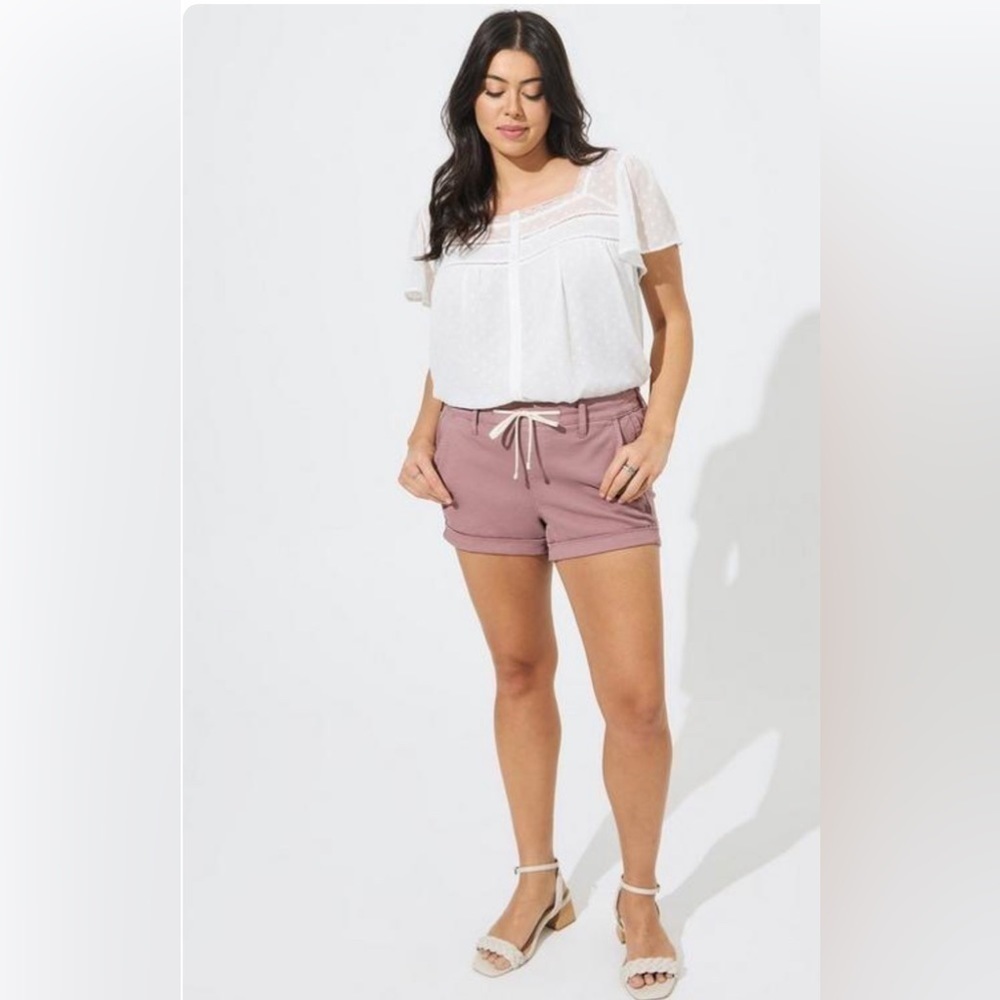 TORRID Chiffon Clip Dot Button-Front Blouse